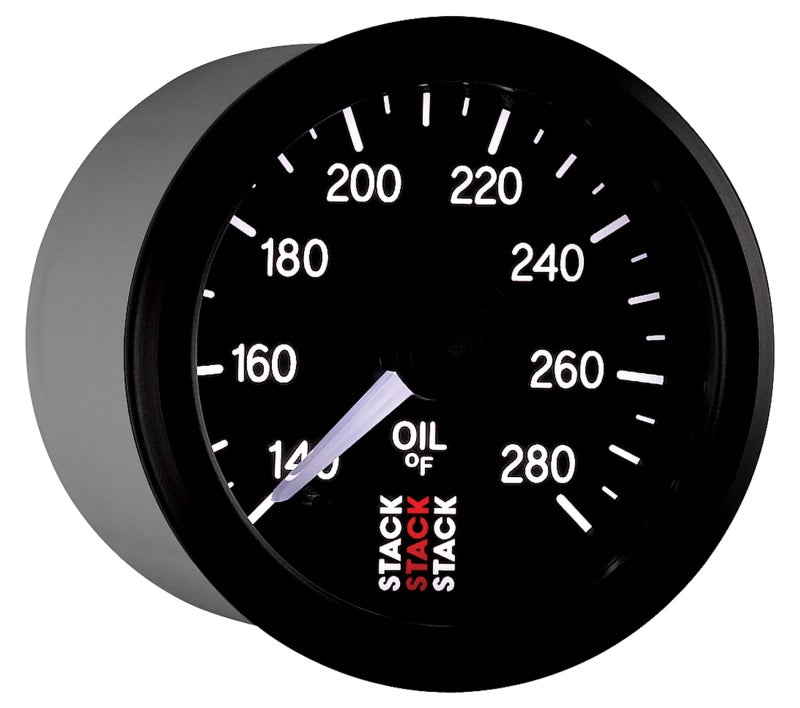 Autometer Stack 52mm 140-280 Deg F 1/8in NPTF Male Pro Stepper Motor Oil Temp Gauge - Black-thumbmail-2