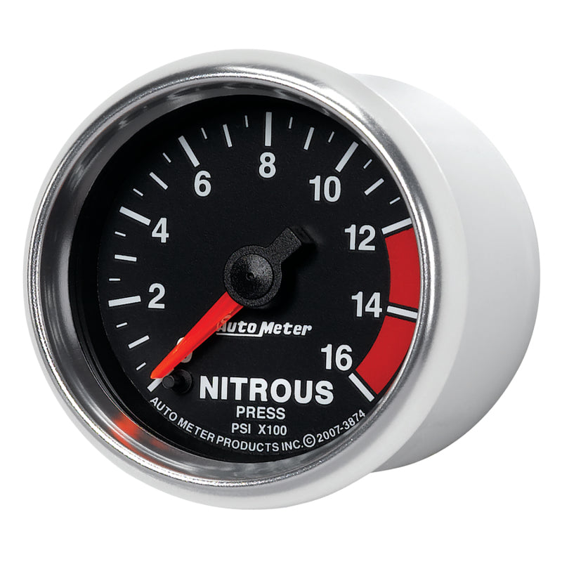 Autometer GS 2 1/16in. 1600PSI Nitrous Fuel Pressure Gauge-thumbmail-4
