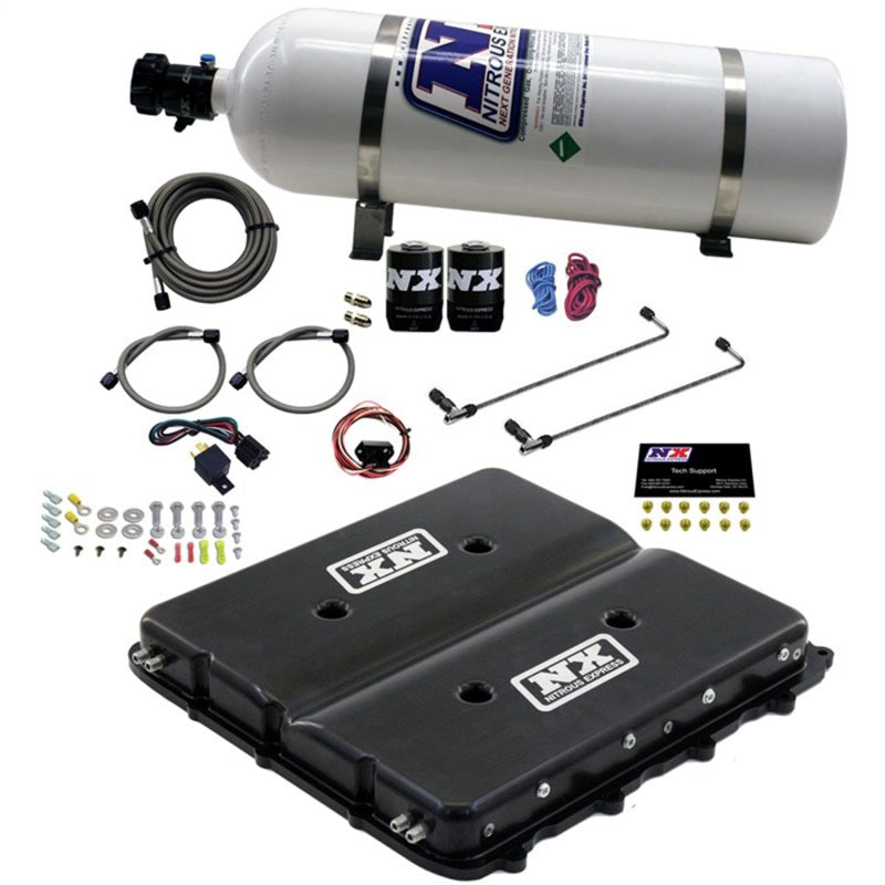 Nitrous Express Nitrous Kit w/Billet LT4 Supercharger Lid w/15lb Bottle-thumbmail-2