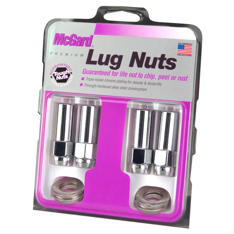 McGard Hex Lug Nut (X-Long Shank - 1.365in.) 7/16-20 / 13/16 Hex / 2.27in. Length (4-Pack) - Chrome-thumbmail-7