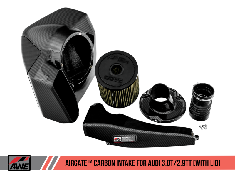 AWE Tuning Audi B9/B9.5 S4/S5/RS5 3.0T Carbon Fiber AirGate Intake w/ Lid-thumbmail-8
