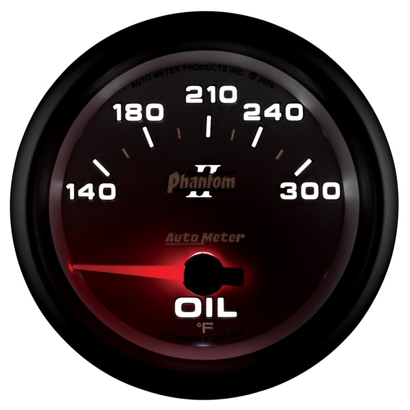 Autometer Phantom II 2 5/8in 140-300 Degree F Short Sweep Electronic Oil Temperature Gauge-thumbmail-5