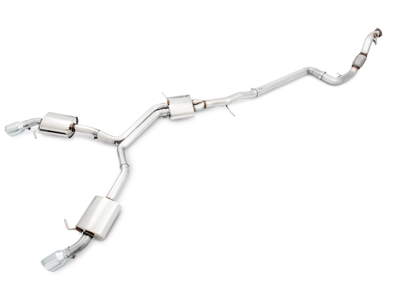 AWE Tuning Audi B9 A4 Touring Edition Exhaust Dual Outlet - Chrome Silver Tips (Includes DP)-thumbmail-4