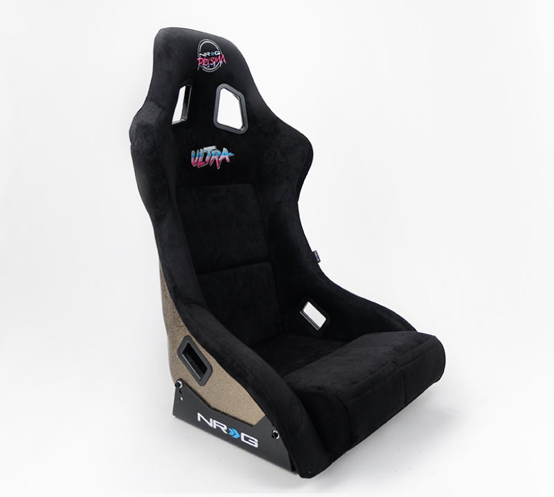 NRG FRP Bucket Seat ULTRA Edition - Large (Black Alcantara/Gold Glitter Back)-thumbmail-4