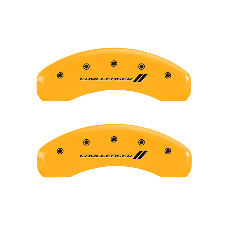 MGP 4 Caliper Covers Engraved Front & Rear With stripes/Challenger Yellow finish black ch-thumbmail-4