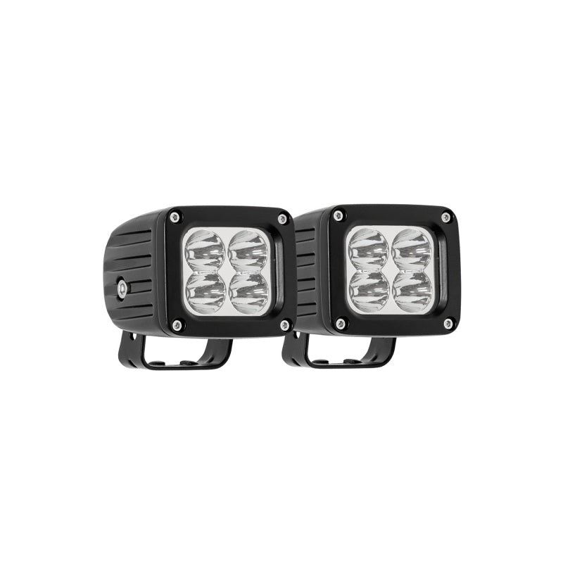 Westin Quadrant LED Auxiliary Light 3 inch x 2.5 inch Flood w/5W Cree (Set of 2) - Black-thumbmail-1