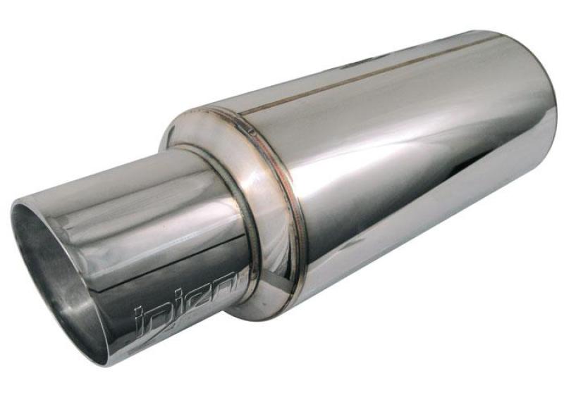 Injen 2 3/8 Universal Muffler w/Stainless Steel resonated rolled tip (Injen embossed logo)-thumbmail-2