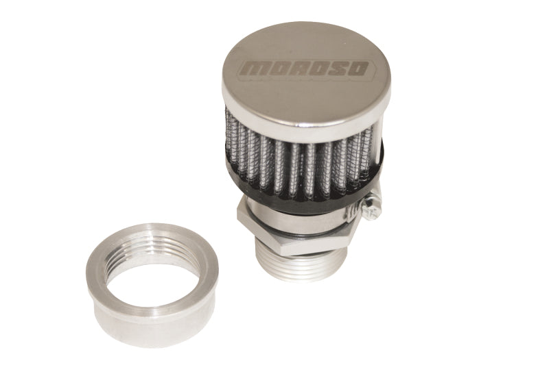 Moroso Weld-On Valve Cover Breather Kit - Aluminum Valve Covers - Chrome Finish-thumbmail-1