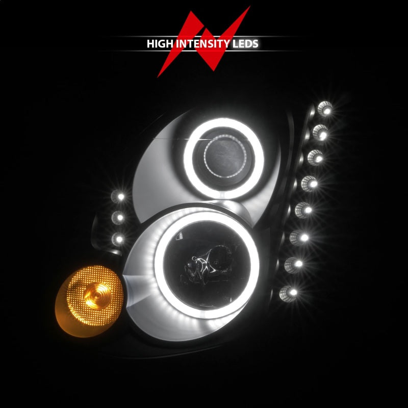 ANZO 2003-2007 Infiniti G35 Projector Headlights w/ Halo Black (CCFL) (HID Compatible)-thumbmail-6