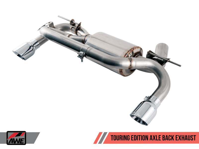 AWE Tuning BMW F3X 340i Touring Edition Axle-Back Exhaust - Chrome Silver Tips (102mm)-thumbmail-4
