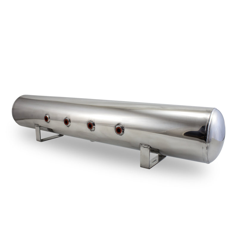Air Lift 5 Gal Alum Air Tank - (4) 3/8in Face Ports & 1/4in Drain Port - 36in L X 6in D - Polished-thumbmail-2
