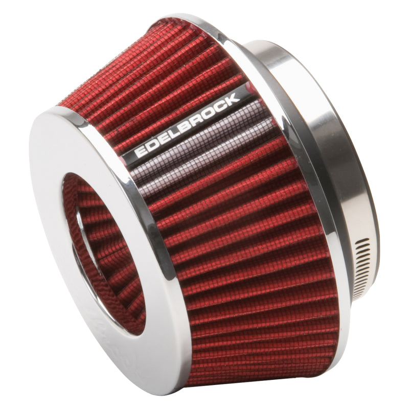 Edelbrock Air Filter Pro-Flo Series Conical 3 7In Tall Red/Chrome-thumbmail-1