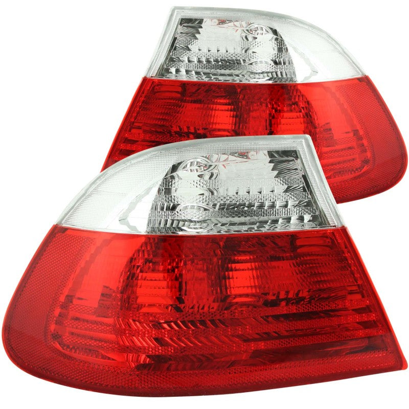 ANZO 2000-2003 BMW 3 Series E46 Taillights Red/Clear-thumbmail-2