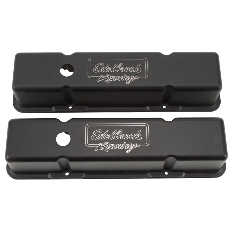 Edelbrock Valve Cover Victor Series Chevrolet 1959-1986 262-400 CI V8 Tall Black-thumbmail-2