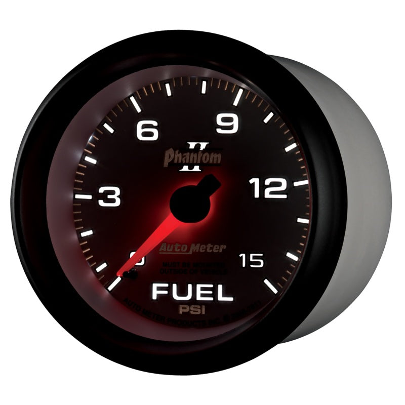 Autometer Phantom II 2-5/8in 0-15PSI Mechanical Fuel Pressure Gauge-thumbmail-3