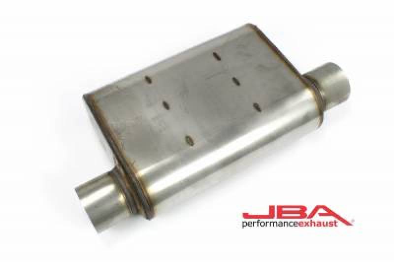 JBA Universal Chambered Style 304SS Muffler 13x9.75x4in 3in In/Out Dia Offset/Offset (Same Side)-thumbmail-2