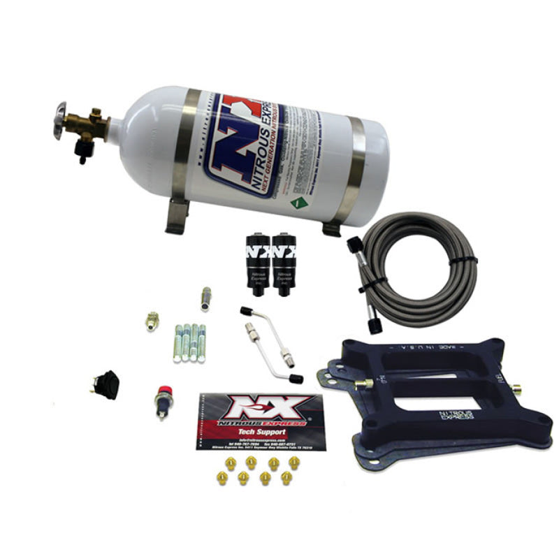 Nitrous Express 4150 Hitman 4-BBL Nitrous Kit (100-200HP) w/10lb Bottle-thumbmail-2