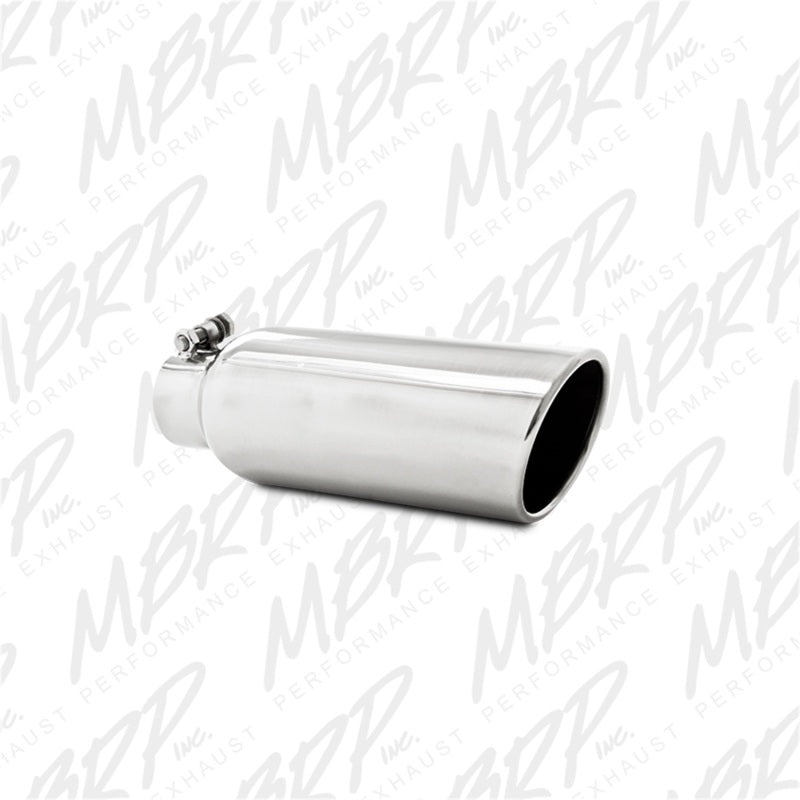 MBRP Universal Tip 4in OD 2.5in Inlet 12in Length Angled Cut Rolled End Clampless No-Weld T304-thumbmail-2