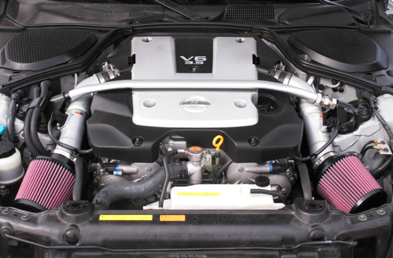 K&N 07-08 350z Dual Silver Typhoon Short Ram Intake-thumbmail-3