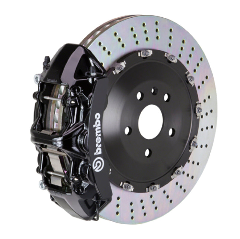 Brembo 06-13 S350 Front GT BBK 6 Piston Cast 405x34 2pc Rotor Drilled-Black-thumbmail-1