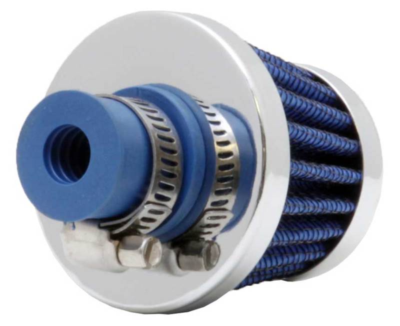 K&N 2in Base OD x .375in Flange ID x 1.75in H Rubber Base Crankcase Vent Filter - Blue-thumbmail-3