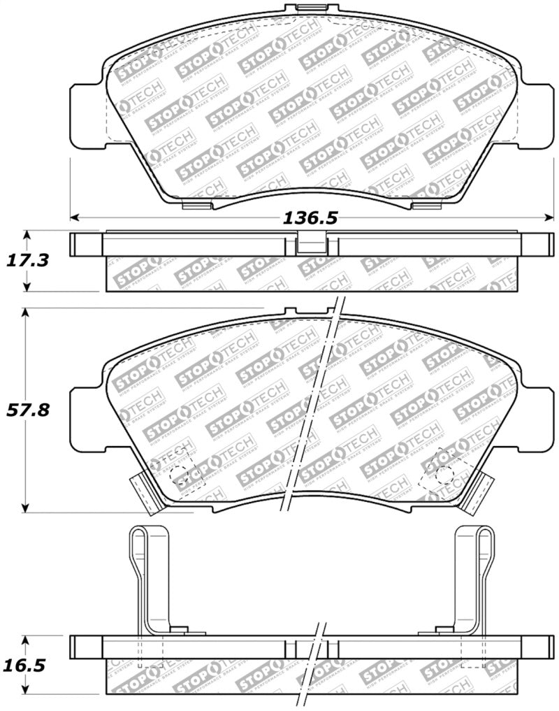 StopTech Street Select Brake Pads - Rear-thumbmail-1