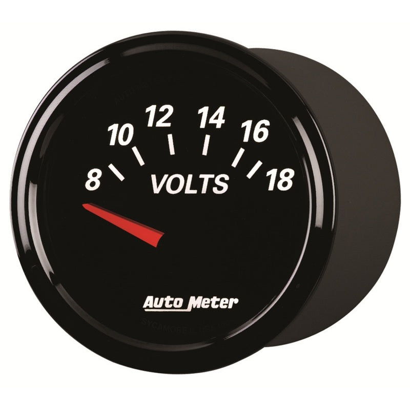Autometer Designer Black II 52mm 18V Voltmeter Gauge-thumbmail-3