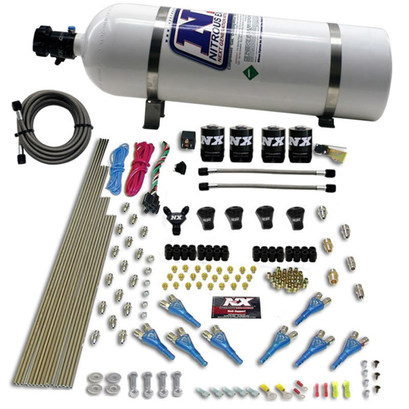 Nitrous Express Pro-Shk/Gas 4 Solenoids Nitrous Kit (200-600HP) w/15lb Bottle-thumbmail-2