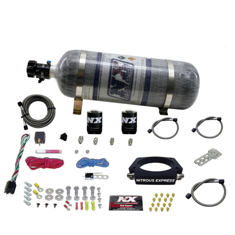 Nitrous Express GM LS 90mm Nitrous Plate Kit (50-400HP) w/12lb Composite Bottle-thumbmail-2
