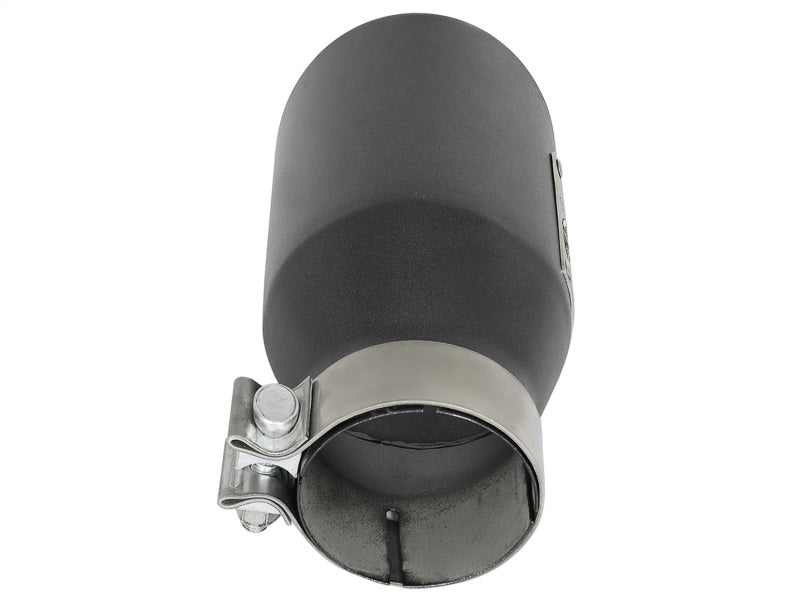 aFe MACH Force-Xp 3in 304 SS Metallic Black Exhaust Tip 3in In x 4-1/2in Out x 9in L Bolt-On Left-thumbmail-3