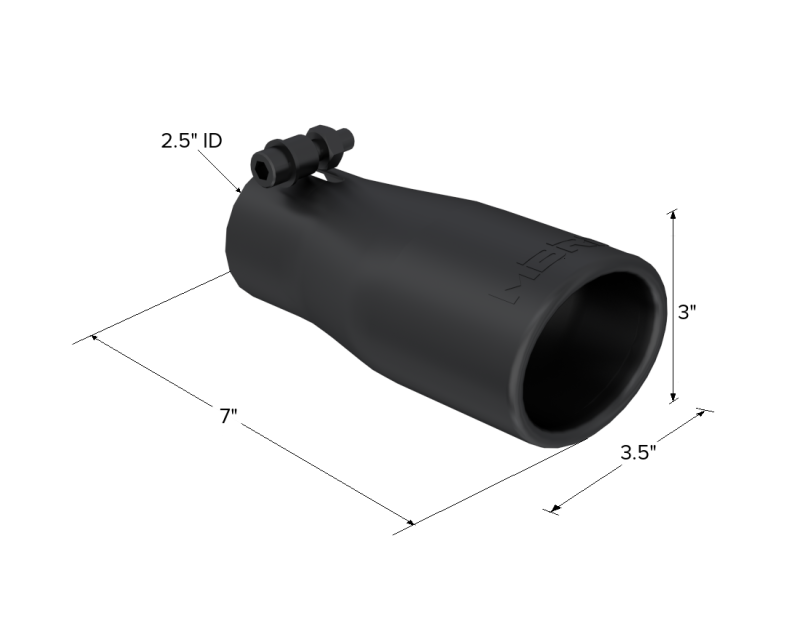 MBRP Universal Tip 2.5 O.D. Oval End 3.75 Inlet 10in length - Black Finish-thumbmail-4