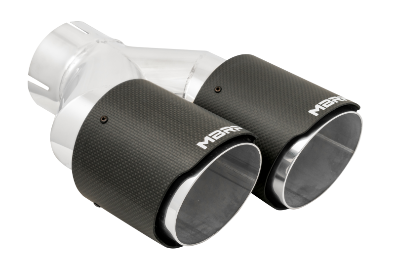 MBRP 3in ID / Dual 4in OD Out Staggered L 9.37in / R 9.87in Dual Wall Carbon Fiber Univ Exhaust Tip-thumbmail-3