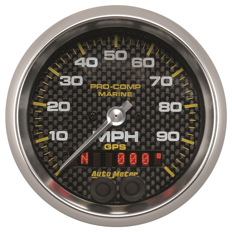 Autometer Marine Carbon Fiber 3-3/8in 100MPH GPS Speedometer Gauge-thumbmail-2