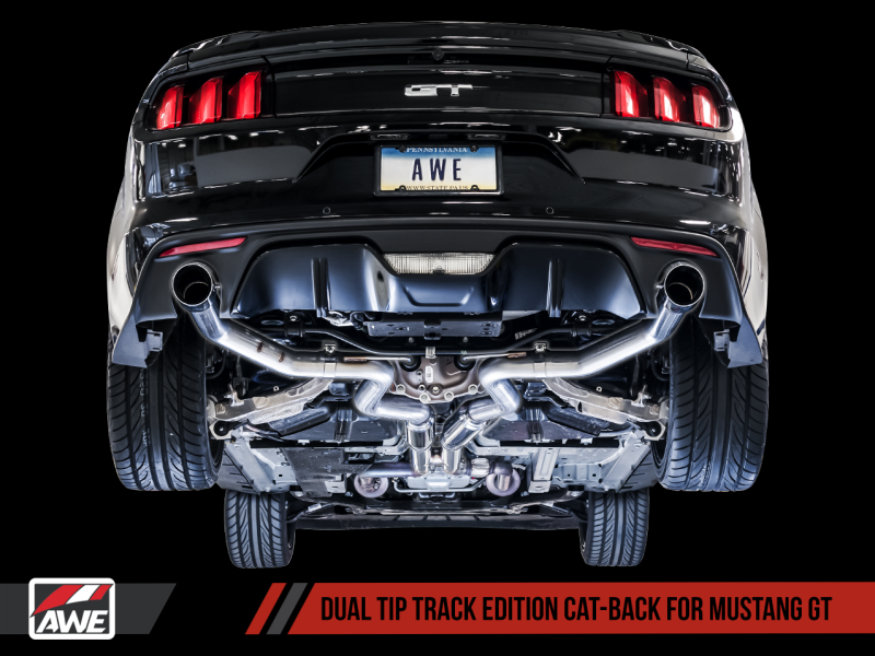 AWE Tuning S550 Mustang GT Cat-back Exhaust - Track Edition (Chrome Silver Tips)-thumbmail-9