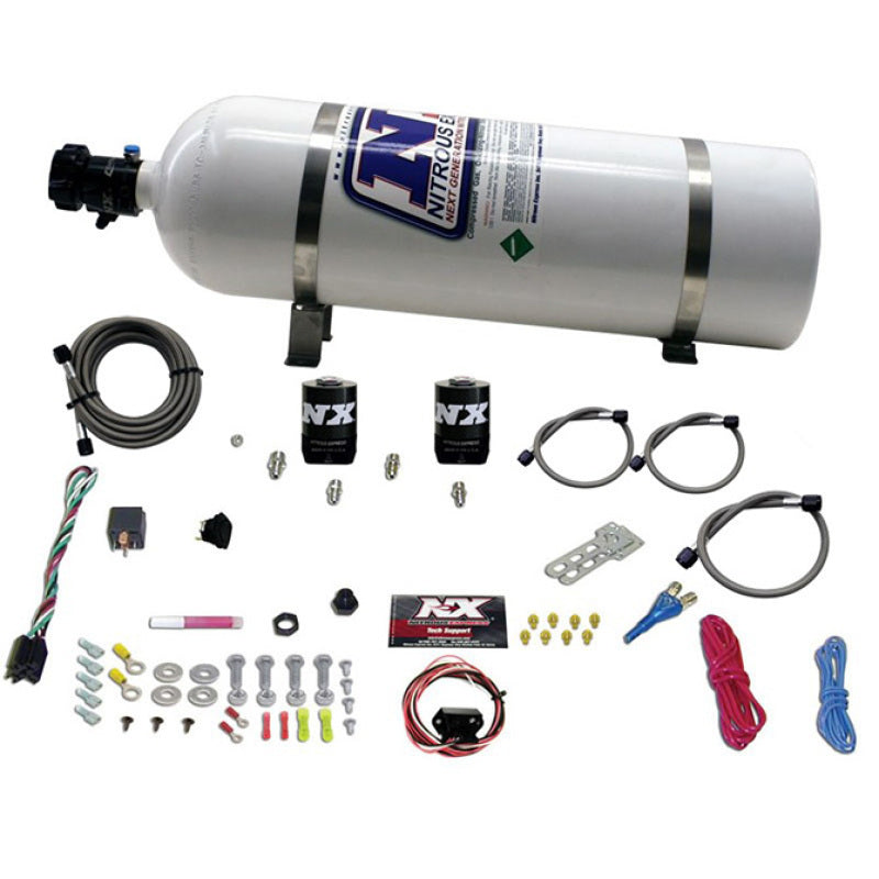 Nitrous Express Universal Fly By Wire Single Nozzle Nitrous Kit w/15lb Bottle (Incl TPS Switch)-thumbmail-2