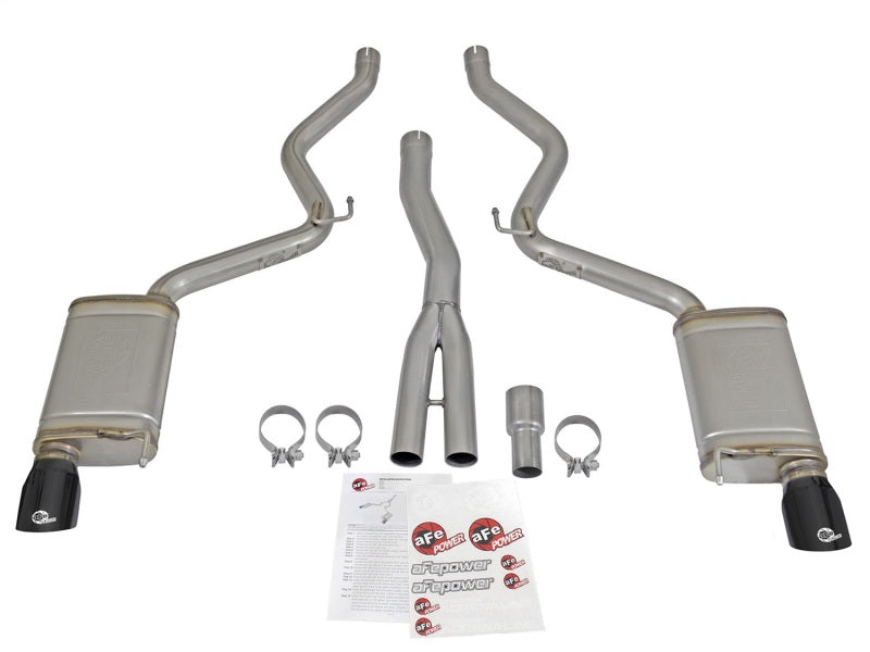 aFe MACHForce XP Exhausts Cat-Back SS-304 EXH w/ Black Tips 15-16 Ford Mustang EcoBoost 2.3L (t)-thumbmail-3