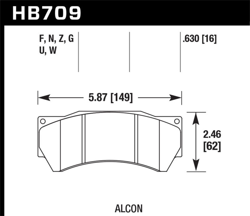 Hawk HPS 5.0 Brake Pads Ferro-Carbon Black Powder Coat 16mm Pad Thickness-thumbmail-3