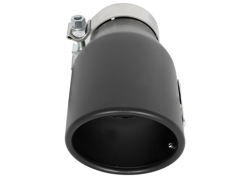 aFe MACH Force-Xp 409 SS Exhaust Tip Black (Left Side) 3in In x 4-1/2in Out x 9in L Clamp-On-thumbmail-2