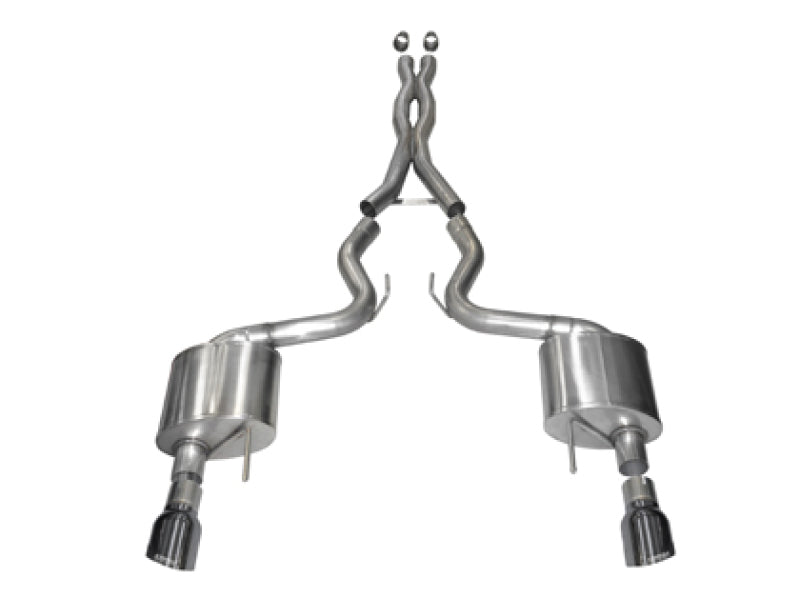 Corsa 15-17 Ford Mustang GT Coupe 5.0L 3in Sport Cat-Back Exhaust Dual Rear Exit w/ Gun Metal Tips-thumbmail-1
