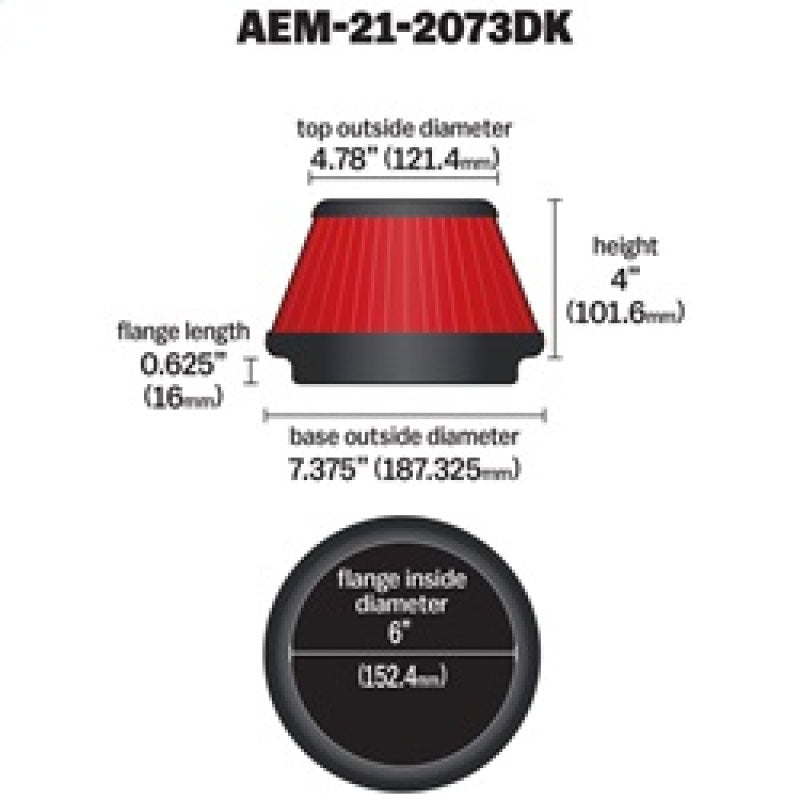 AEM 5 inch x 5 inch DryFlow Air Filter-thumbmail-4