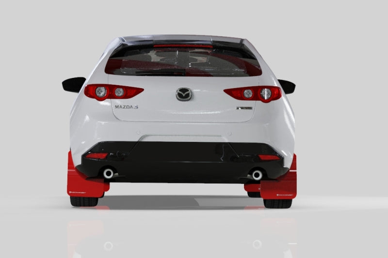 Rally Armor 19-22 Mazda3 GT Sport Hatch Black UR Mud Flap w/ White Logo-thumbmail-3