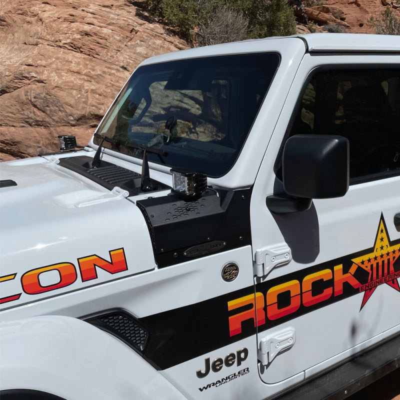 Rock Slide 21-22 Jl/Gladiator: Mojave/Recon/392 Models Jl/Jt Cowl Led Light Pod Brackets-thumbmail-1