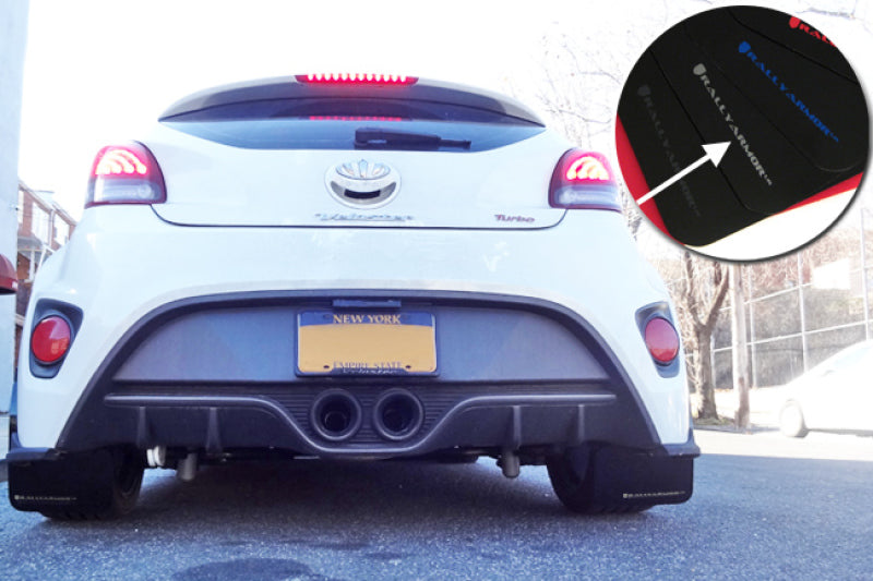 Rally Armor 12-18 Hyundai Veloster Black UR Mud Flap w/ Silver Logo-thumbmail-2