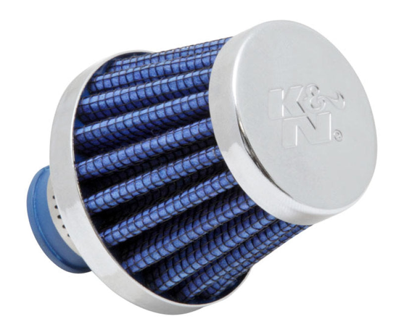 K&N 2in Base OD x .375in Flange ID x 1.75in H Rubber Base Crankcase Vent Filter - Blue-thumbmail-4