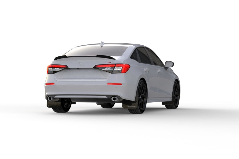 Rally Armor 2022 Honda Civic (Incl. Si/Sport/Touring) Black UR Mud Flap w/ White Logo-thumbmail-3