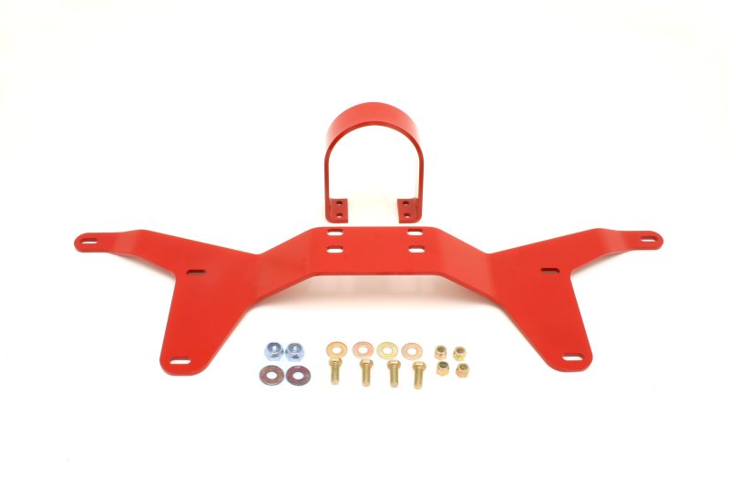 BMR 05-14 S197 Mustang Rear Tunnel Brace w/ Rear Driveshaft Safety Loop - Red-thumbmail-1