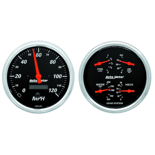 Autometer Designer 5in In-Dash Kit Box- Speedo & Elec Oil Press, H2O Temp, Volt, Fuel