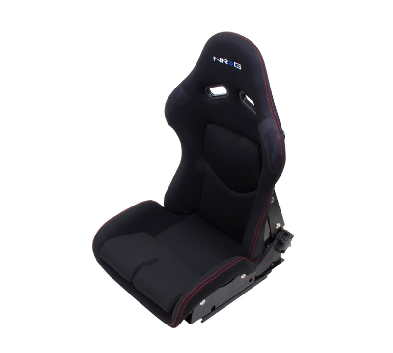 NRG FRP Bucket Seat - Reclinable (Black Cloth w/Red Stiting)-thumbmail-2