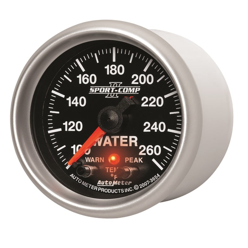 Autometer Sport-Comp II 52.4mm 100-260 Deg F Water Temp Peak & Warn w/ Electronic Control Gauge-thumbmail-4