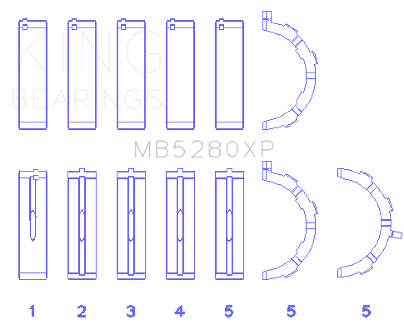 King Ford Prod. V8 4.6L/5.4L (Size 0.25) Performance Main Bearing Set-thumbmail-1